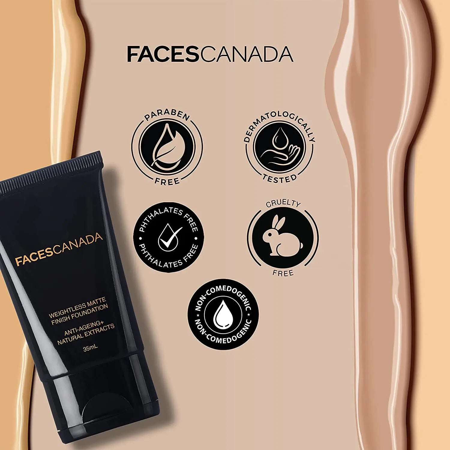 Faces Canada Weightless Matte Finish Foundation-Sand 04, 35 mL PigKart